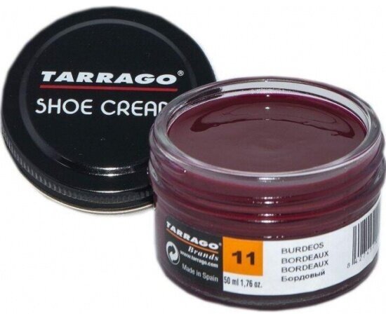 Крем-банка Tarrago SHOE Cream TCT31 для гладкой кожи, цвет бордовый, 50мл.