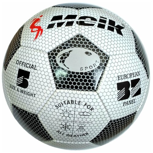 фото R18023 мяч футбольный "meik-3009" 3-слоя pvc 1.6, 300 гр, машинная сшивка