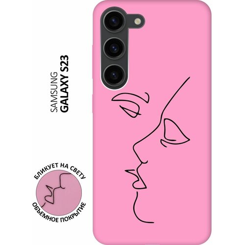 Матовый чехол Faces для Samsung Galaxy S23 / Самсунг С23 с 3D эффектом розовый матовый чехол faces w для samsung galaxy s23 самсунг с23 плюс с 3d эффектом черный