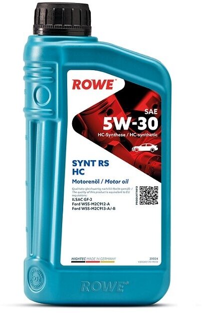 HC-синтетическое моторное масло ROWE Hightec Synt RS SAE 5W-30 HC, 1 л