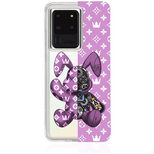 Прозрачный силиконовый чехол MustHaveCase для Samsung Galaxy S20 Ultra Bunny Розовый для Самсунг Галакси С20 Ультра Противоударный