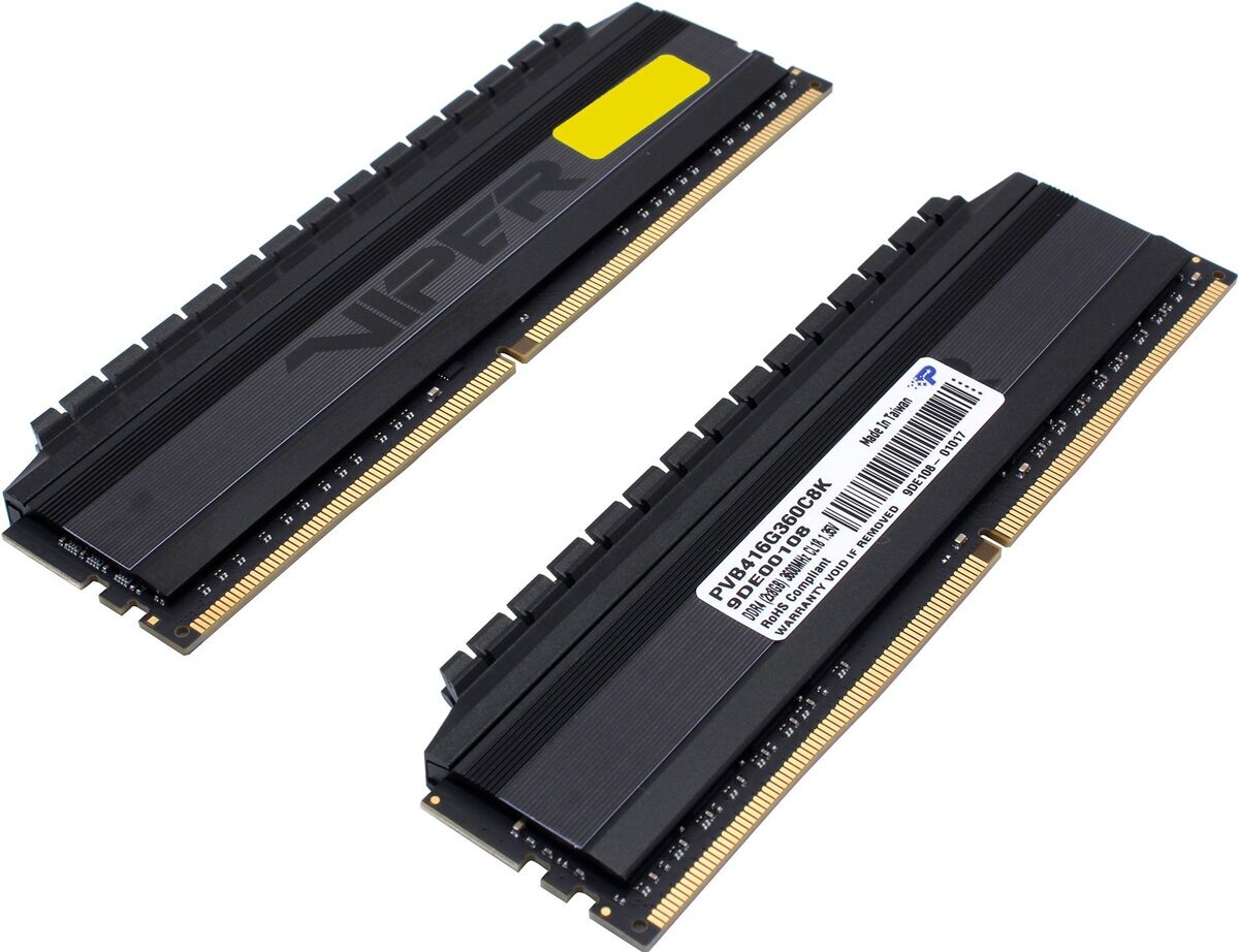 Оперативная память Patriot Memory VIPER 4 BLACKOUT 16 ГБ (8 ГБ x 2 шт.) DDR4 3600 МГц DIMM CL18 PVB416G360C8K - фото №16