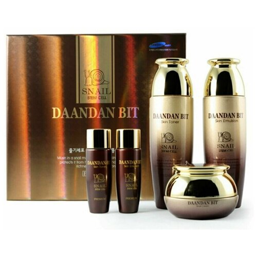 подарочный набор daandan bit premium red ginseng 3 set 5 шт Набор средств для лица со стволовыми клетками DAANDAN BIT Snail stem Premium set