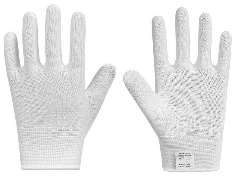 Перчатки защитные полиэфирные Чибис ПЭ белые 13 класс размер 7 (S) 1 пара