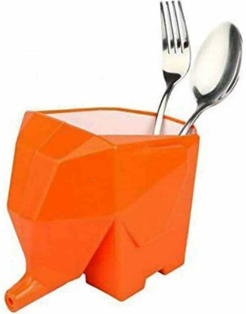 Органайзер для столовых приборов в форме слоника Kitchen Drain device, оранжевый
