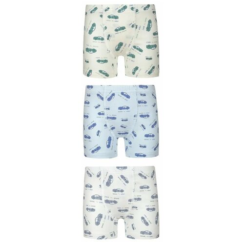 фото Трусы baykar 3 шт., размер 134/140, молочный/голубой/бежевый