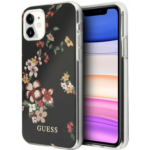 Чехол Guess Flower Hard Shiny N.4 Black для iPhone 11