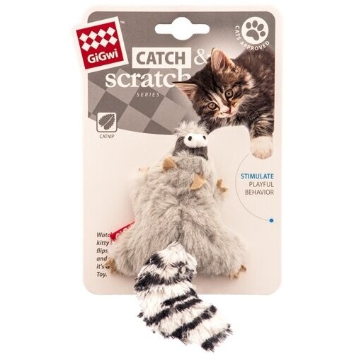 ГиГви 75384 Игрушка для кошек Енот с кошачьей мятой 8см