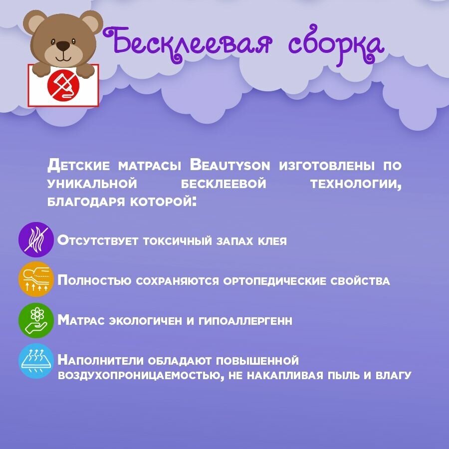 Матрас детский BeautySon Baby Fiber 8 70x150