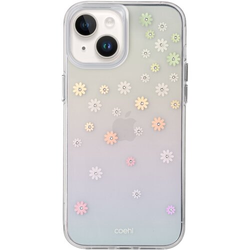 Uniq для iPhone 14 чехол COEHL Aster Spring Pink (with 3d crystals)