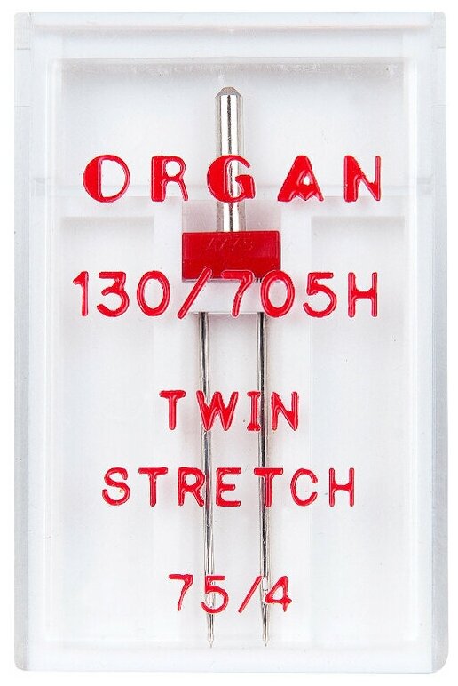 Иглы для швейных машин Organ двойные 1-75/4 супер стрейч Blister, 1 шт. - фотография № 6