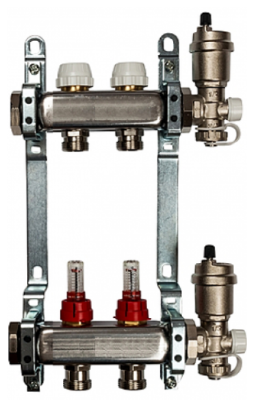 Коллекторная группа Vieir VR113-02A 1х2 с расходомерами без кранов
