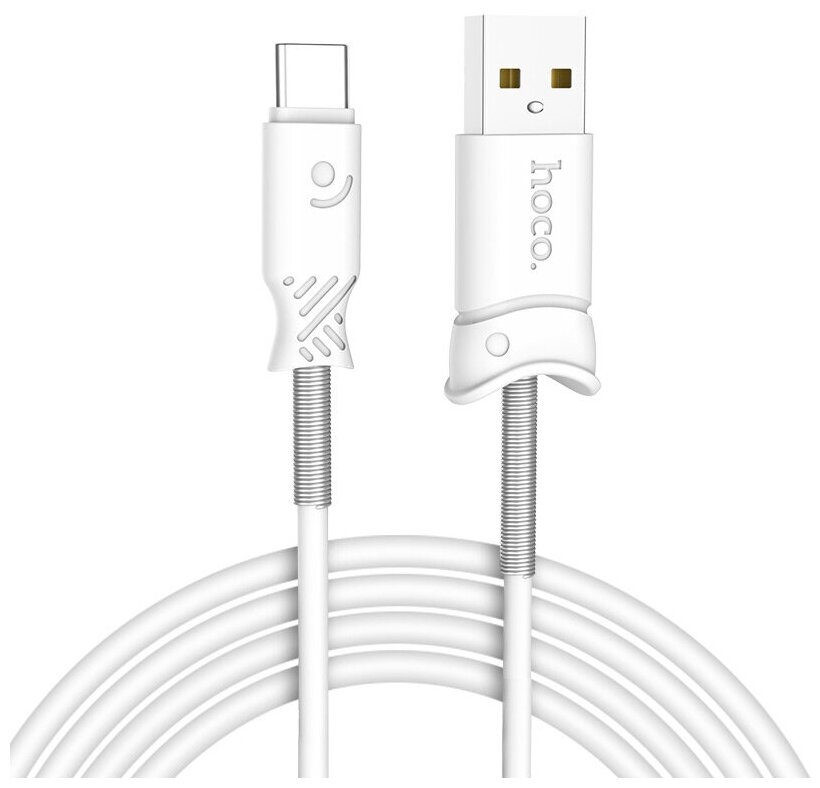 Кабель USB HOCO X24 Pisces USB - Type-C, 2.4А, 1 м, белый