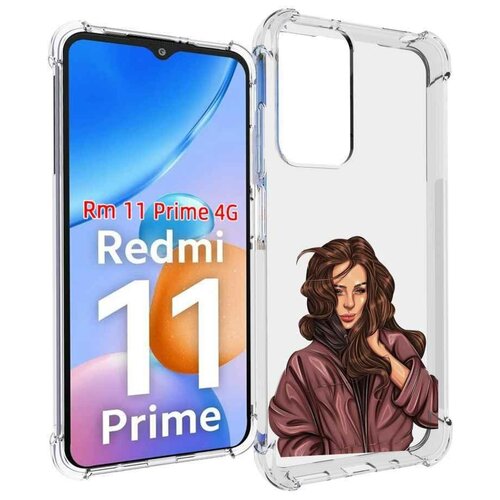 Чехол MyPads Арт рисунок девушки для Xiaomi Redmi 11 Prime 4G задняя-панель-накладка-бампер