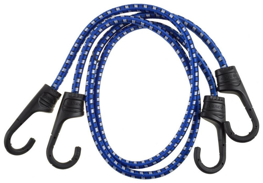 Крепежный шнур ЗУБР резиновый 60 см d8 мм пластиковые крюки со стальным сердечником 2 шт (40508-060)