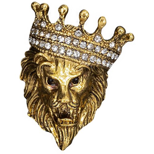 Брошь OTOKODESIGN, стразы, бесцветный, золотой брошь бижутерная лев замок булавка серебристый 51670