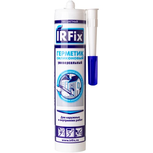 Герметик IRFix силиконовый универсальный 310 мл. бесцветный 1 шт. герметик irfix силиконовый универсальный черный 310 мл