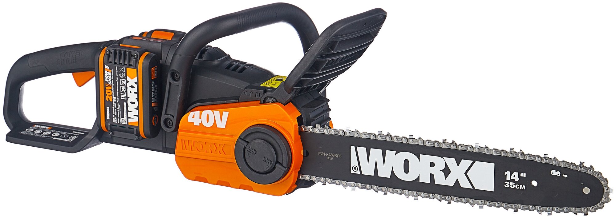 Аккумуляторная пила Worx WG384E 2.0Ач х2 40 В/2 А·ч