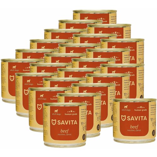 SAVITA консервы для собак «Говядина с кабачком и морковью» 0,24 кг. х 24 шт.