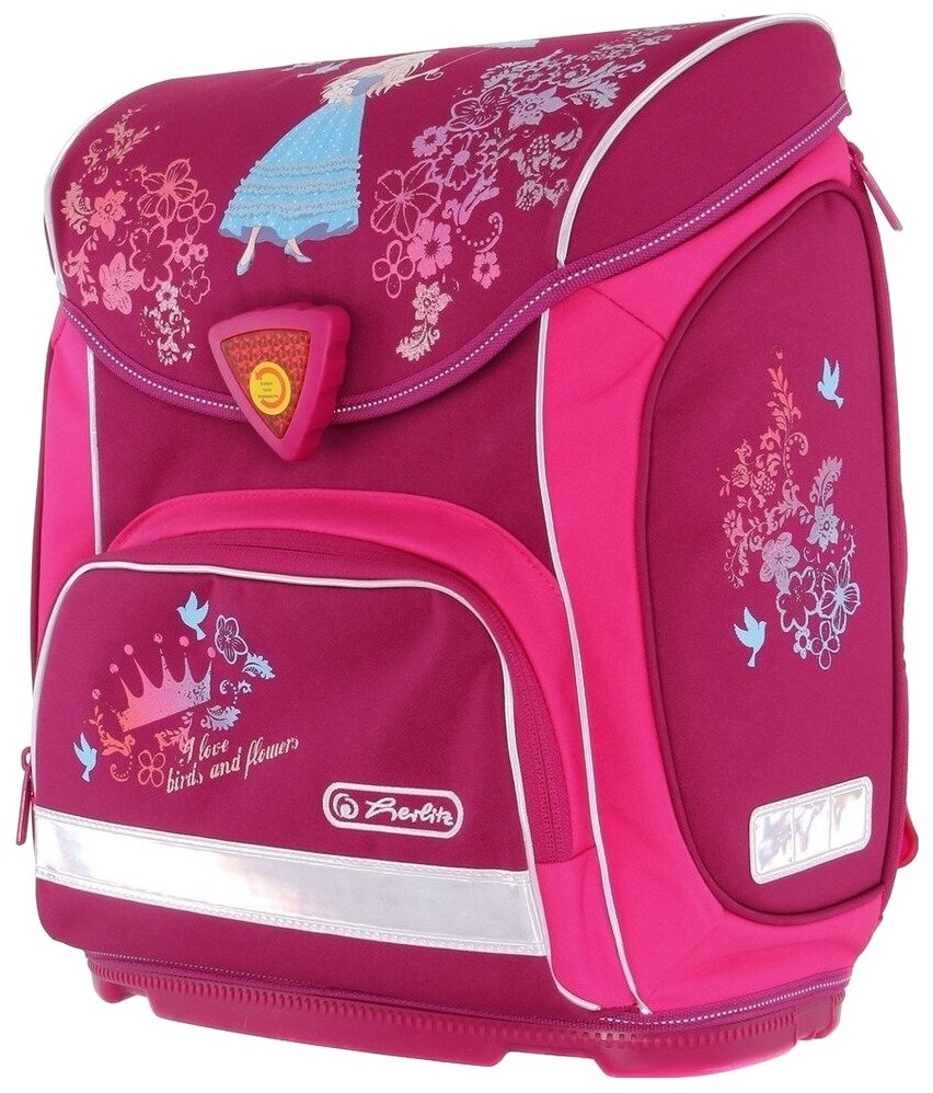 Ранец Herlitz, Sporti Flower Princess без наполнения розовый/бордовый - фото №2