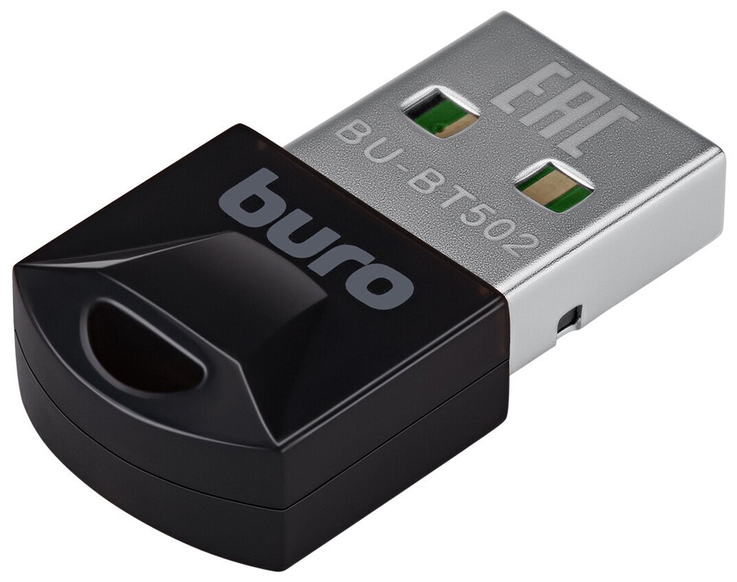 Адаптер Buro USB BU-BT502 Bluetooth 5.0+EDR class 1.5 20м черный