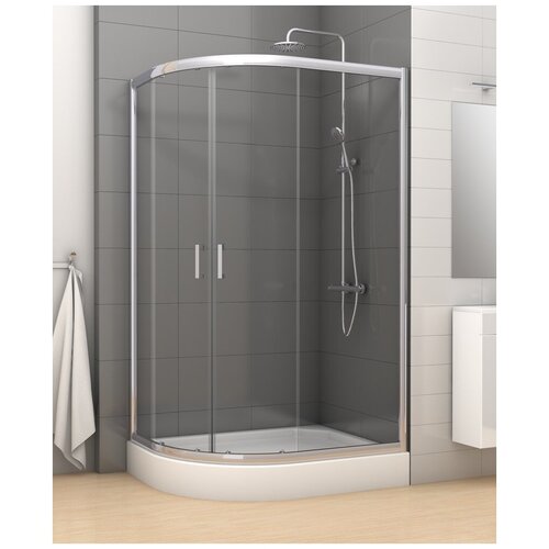 Ограждение душевое угловое с раздвижными дверями NEW TRENDY VARIA 2D K-0203 хром 1000x800x1850