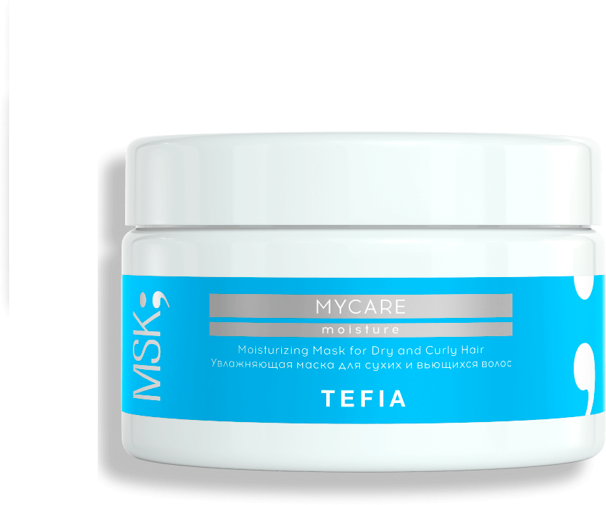 Tefia Mycare Moisture Moisturizing Mask for Dry and Curly Hair - Тефия Май Кэйр Мойсчер Увлажняющая маска для сухих и вьющихся волос, 250 мл -