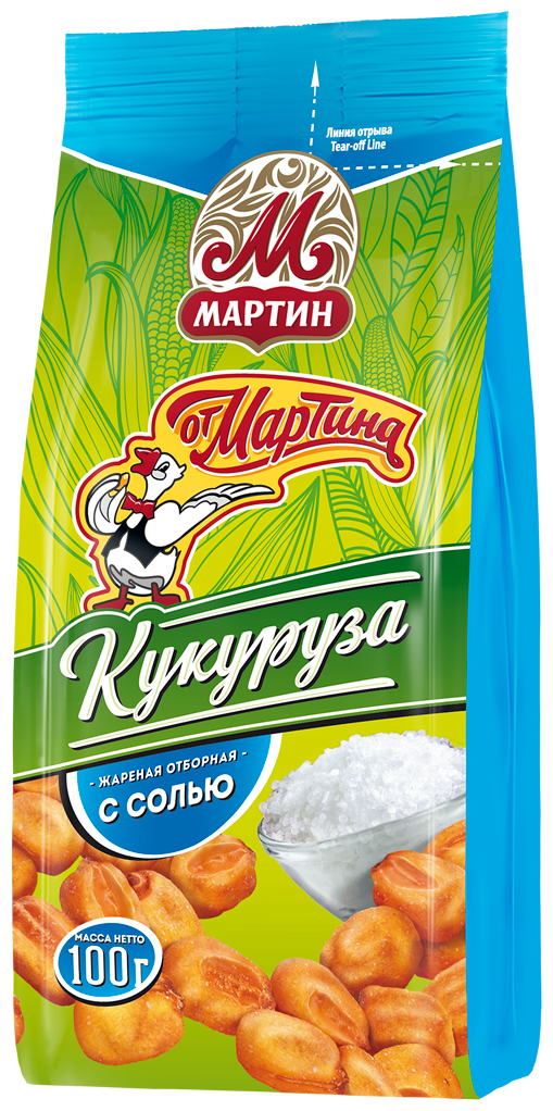 Кукуруза жареная отборная От Мартина с солью, 100 г