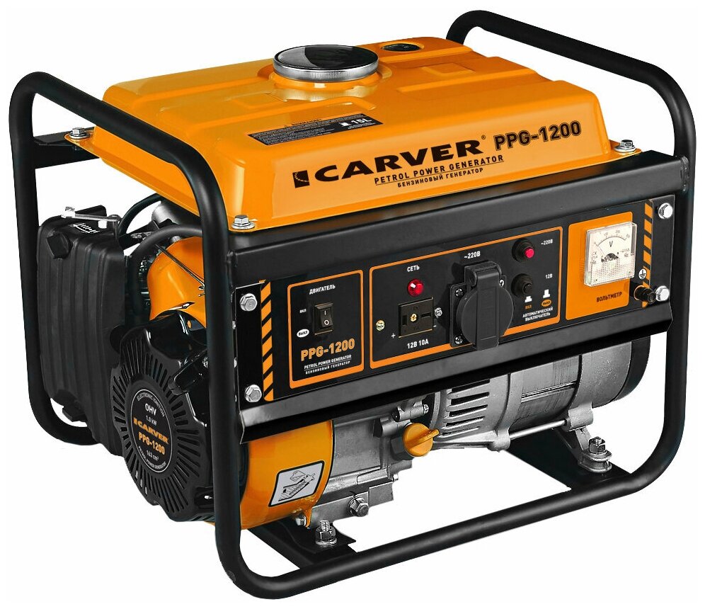 Бензиновый генератор Carver PPG-1200 (1050 Вт)