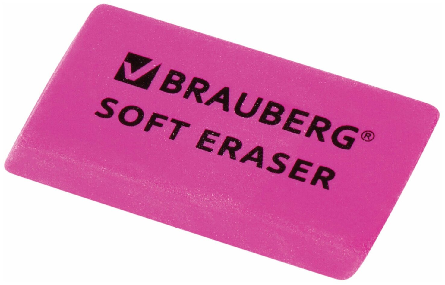 Набор ластиков BRAUBERG "Soft" 2 шт, 52х25х9 мм, цвет ассорти, прямоугольные, скошенные края, 228062