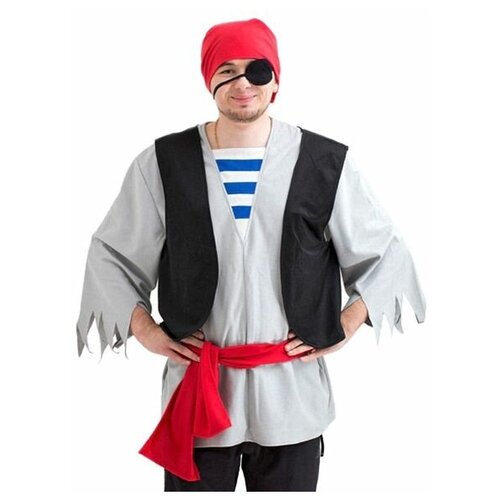 Карнавальный костюм пират (взрослый), размер 50-52, Бока 2156-бока бандана детская пират 50 х 50 см