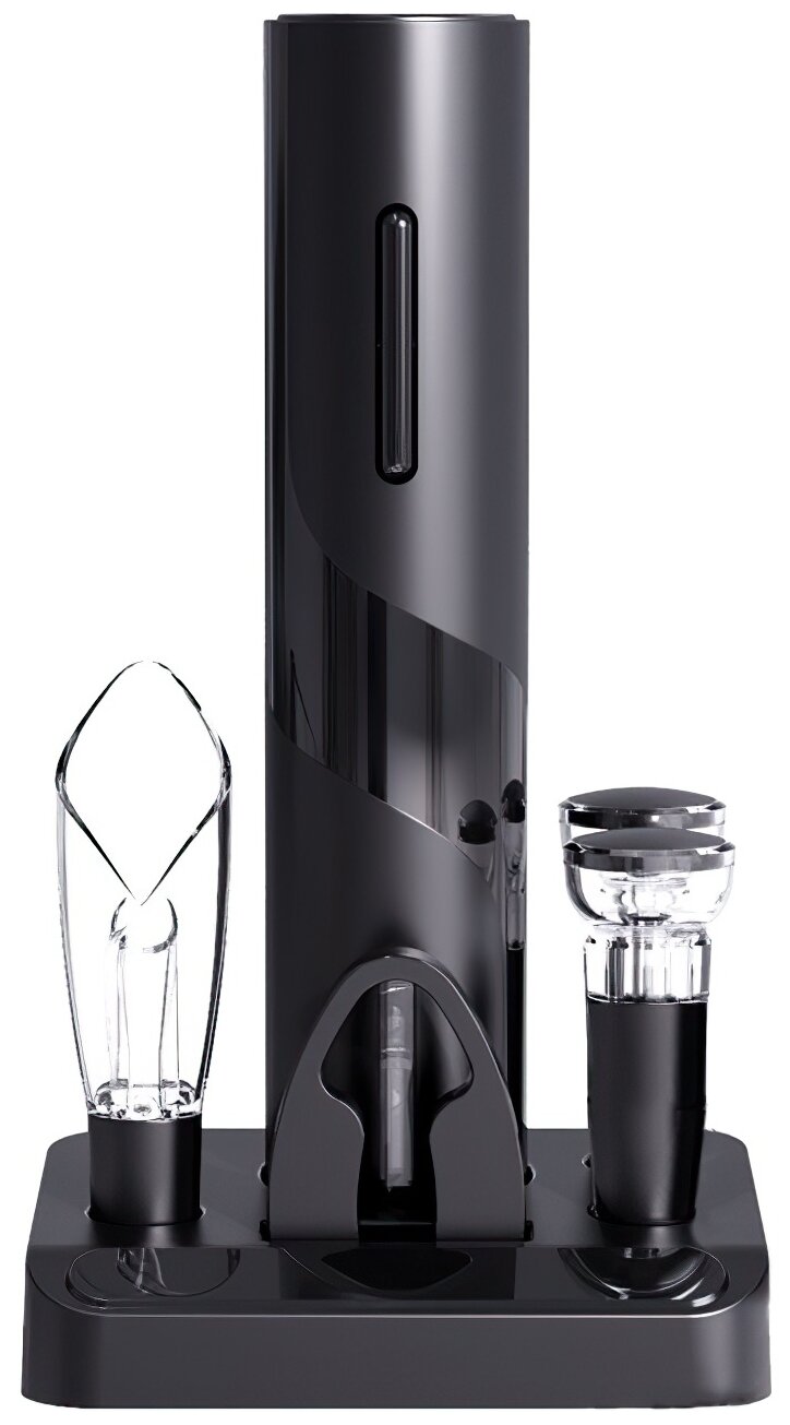 Электрический штопор с набором аксессуаров для вина 5в1 Circle Joy Electric Wine accessories GIFT SET (CJ-TZ08) ростест, черный