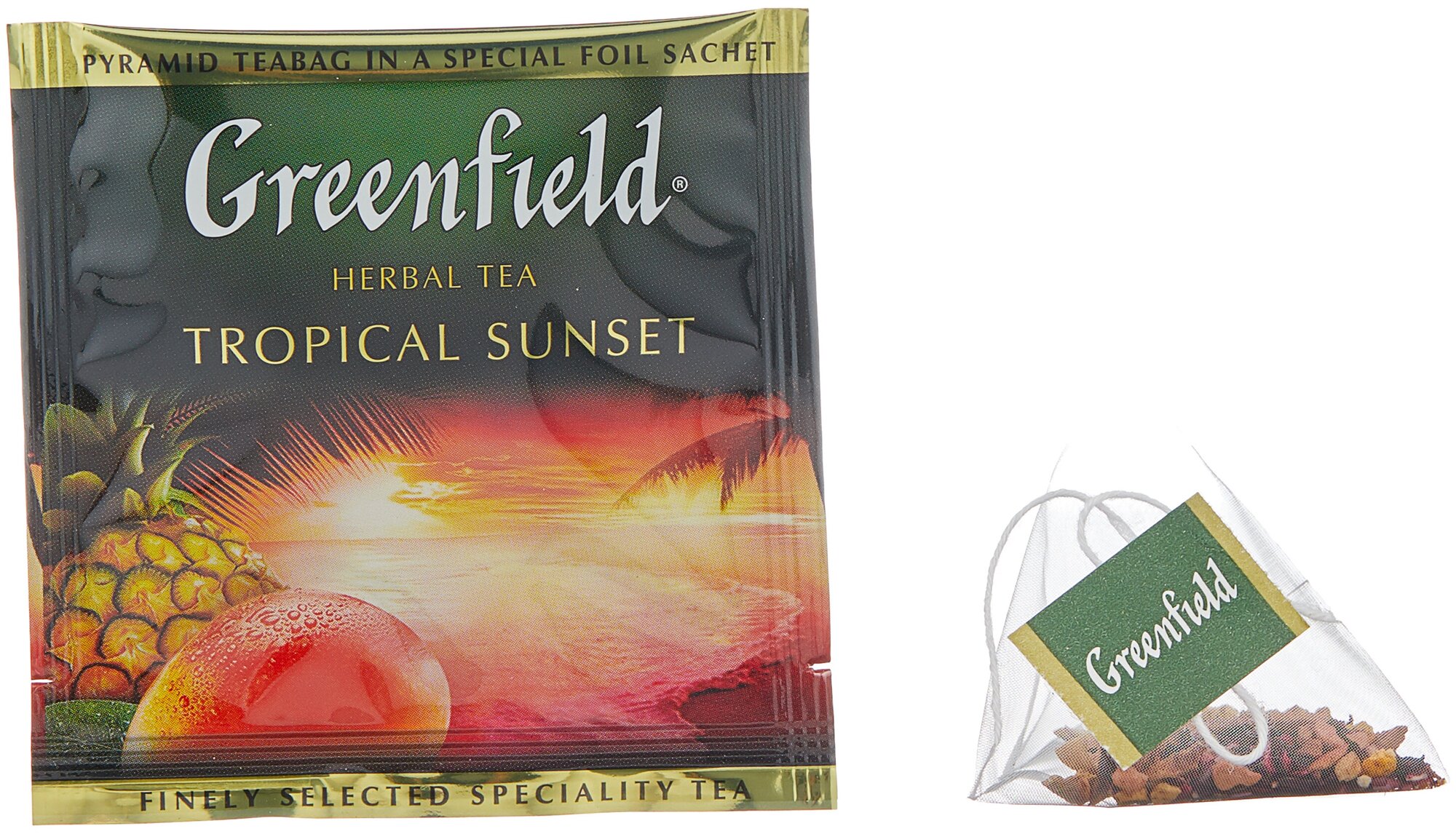 Чай GREENFIELD Tropical Sunset, фруктовый с добавками, 20 шт, пирамидки - фотография № 8