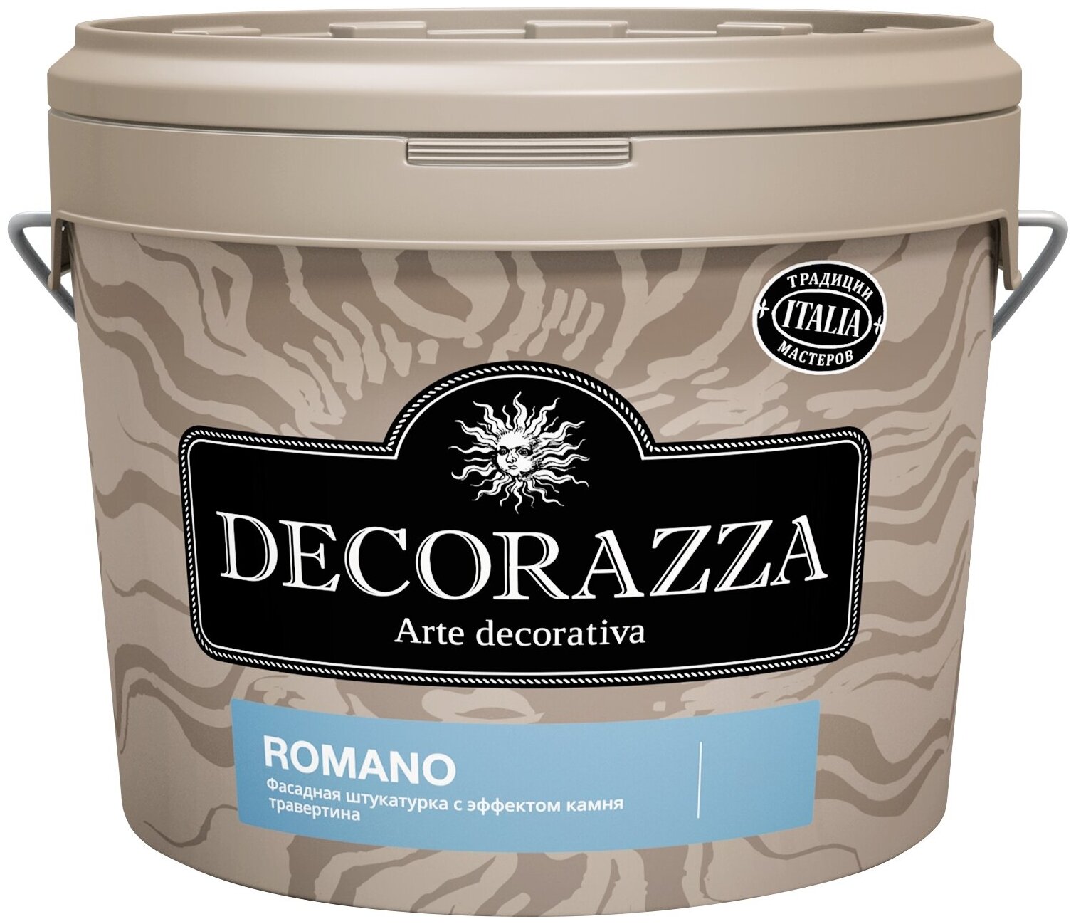 Декоративная штукатурка с эффектом камня травертина Decorazza Romano (14кг) RM 10-38