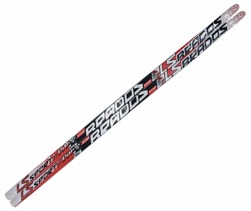 Лыжи беговые без насечек 175 см STC, Brados LS Sport 3D black/red