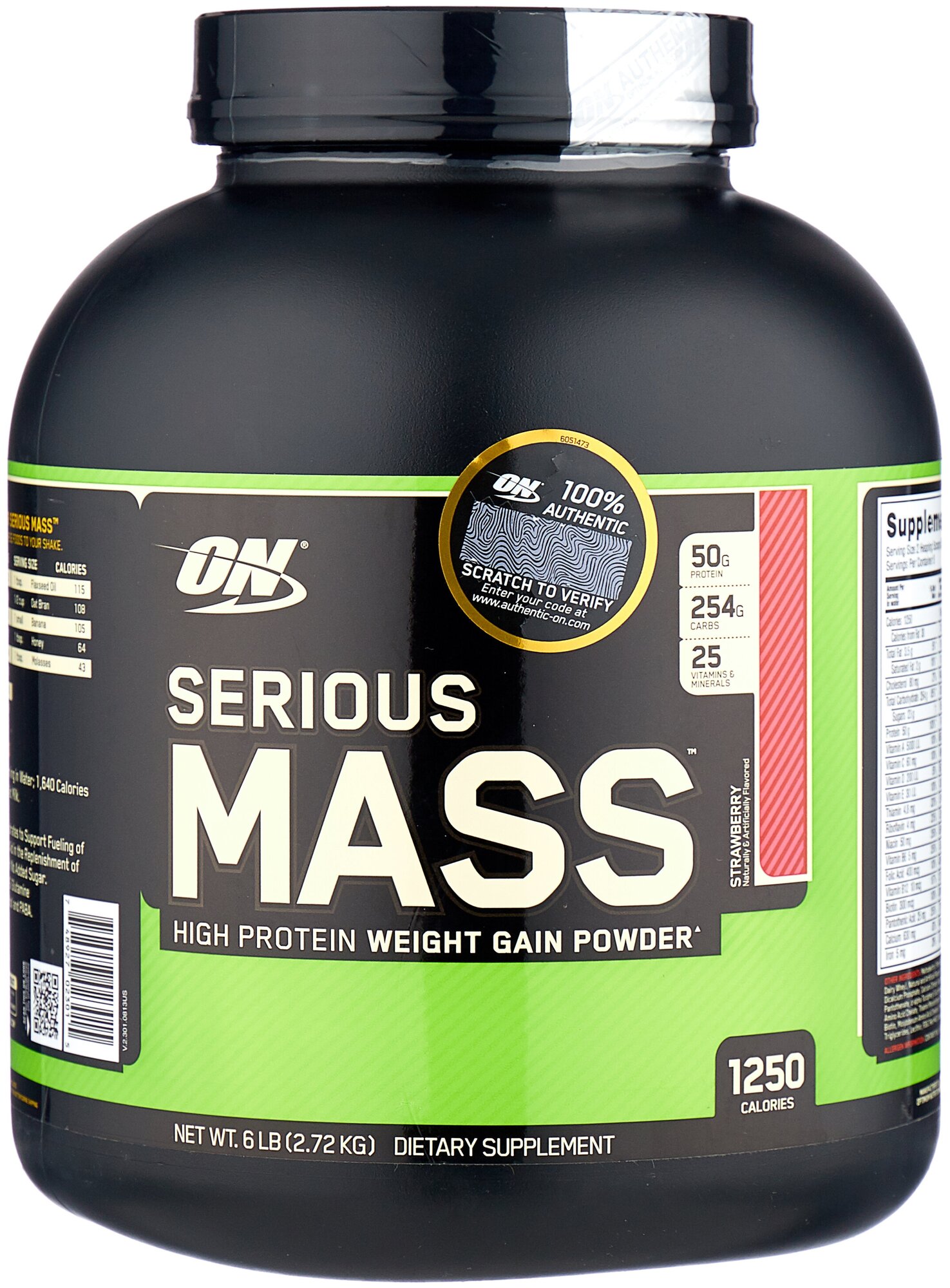 Гейнеры для спорсменов Optimum Nutrition Serious Mass 6 lb Strawberry