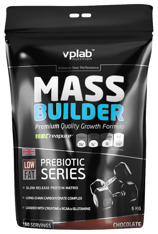 vplab Гейнер VPLab Mass Builder, 5000 г, вкус: шоколад