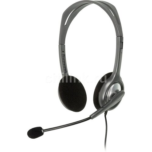 Наушники с микрофоном Logitech H110 темно-серый 18м накладные оголовье 981-000472 2083₽