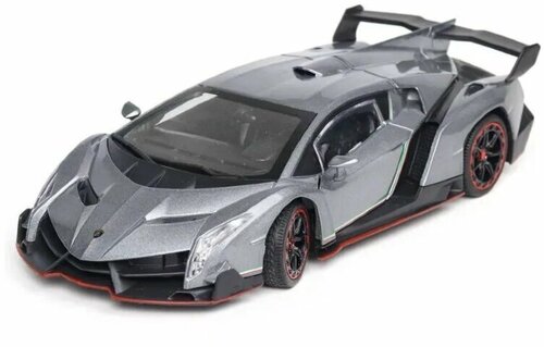 Машинка металлическая инерционная Lamborghini Veneno с эффектом дыма (выхлопа) 1:24