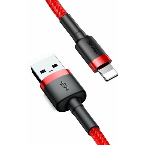 Кабель USB Lightning 1M 2.4A Cafule Cable Baseus красный