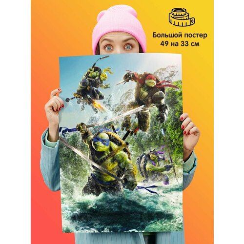 Постер плакат Teenage Mutant Ninja Turtles Черепашки Ниндзя Микеланджело постер teenage mutant ninja turtles черепашки ниндзя микеланджело