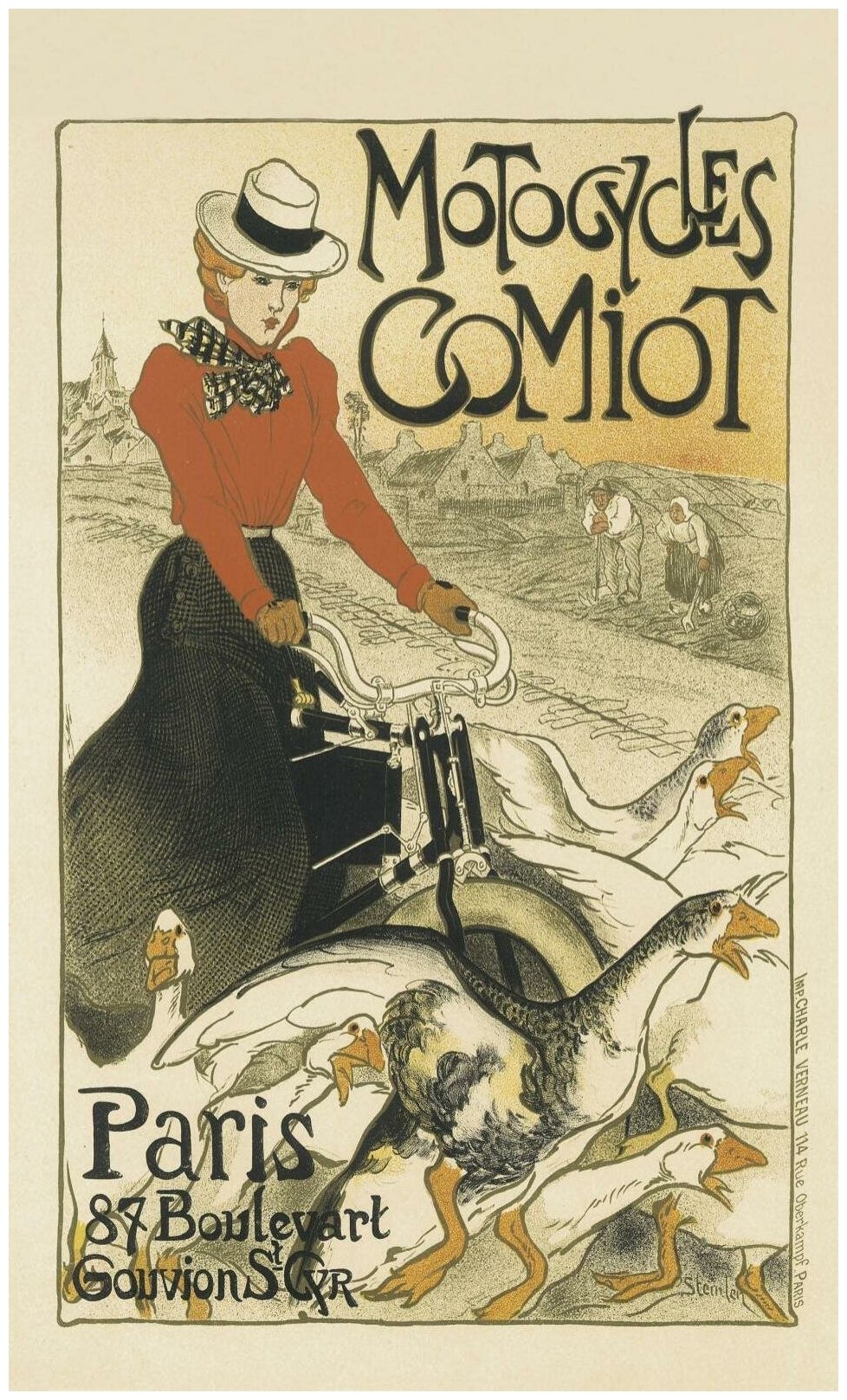 Рекламный плакат - Мотоциклы Comiot в раме