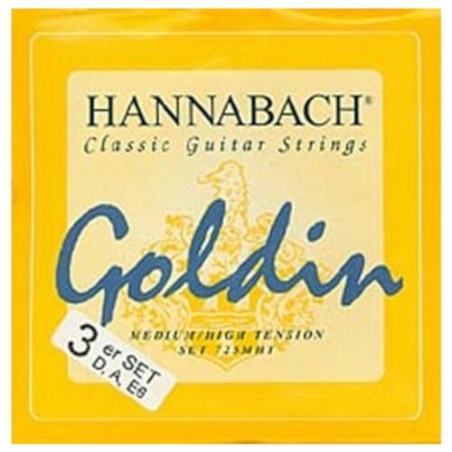 7257MHT GOLDIN Комплект басовых струн (3шт) для классической гитары, карбон/голдин Hannabach nan goldin