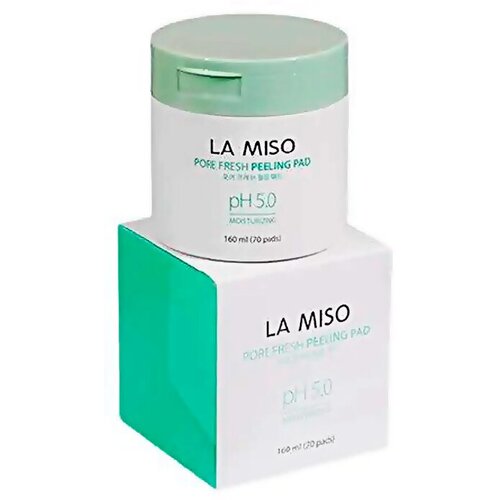 LA MISO Салфетки для лица очищающие и отшелушивающие рh 5.0. Pore fresh peeling pad, 60 шт.