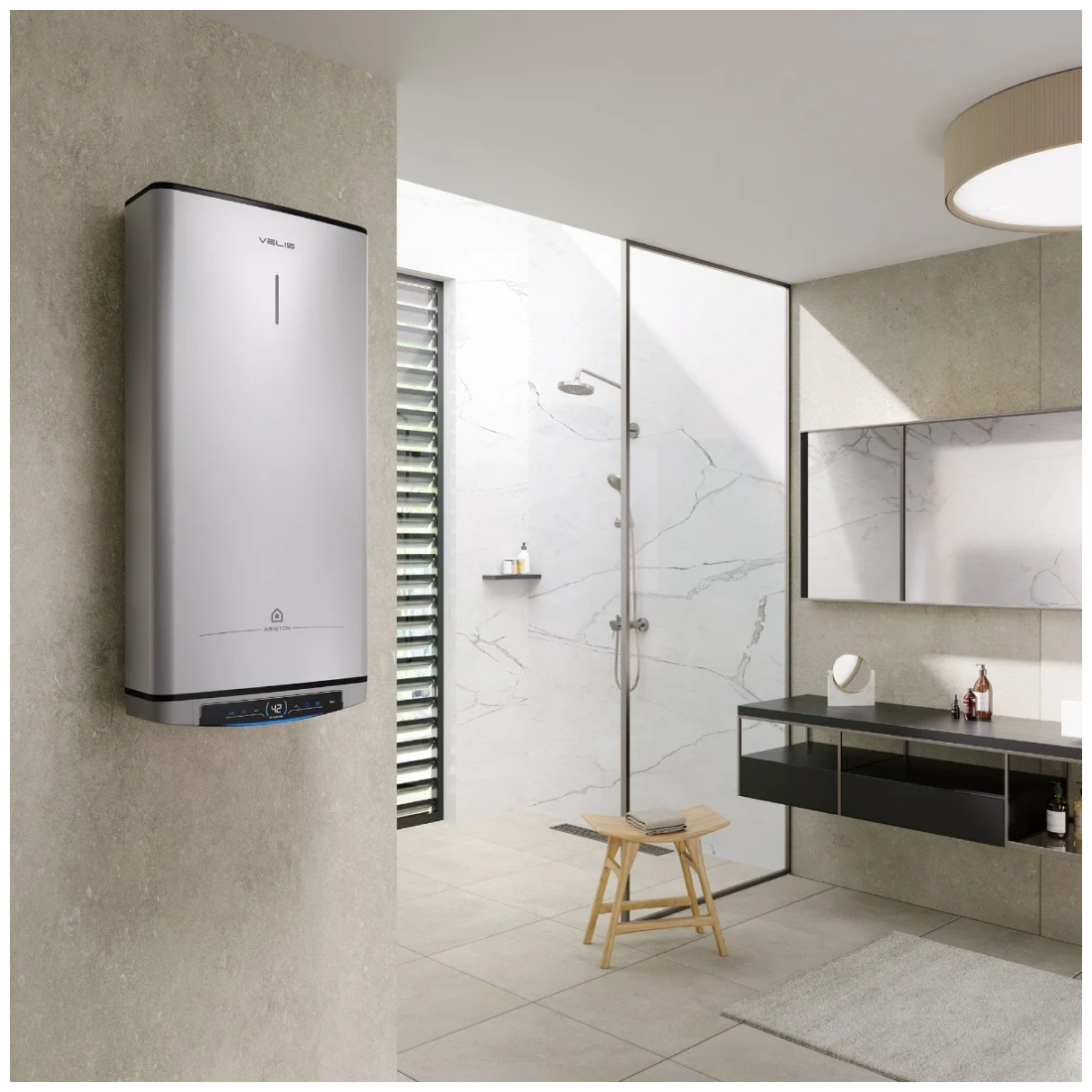 Водонагреватель Ariston Velis Lux Inox PW ABSE WIFI 50, накопительный, 2.5кВт, 50л, серый [3700674] - фото №13