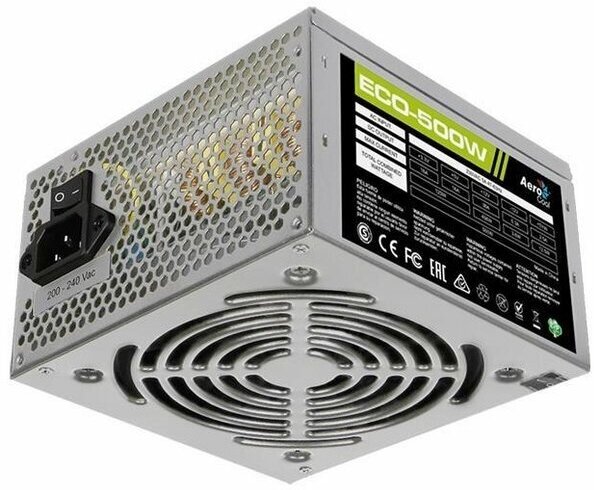 Блок питания Aerocool ATX 500W (24+4pin) 120mm fan 2xSATA RTL - фото №10