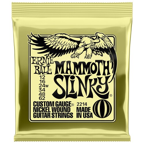 фото Ernie ball 2214 nickel wound slinky mammoth 12-62 струны для электрогитары