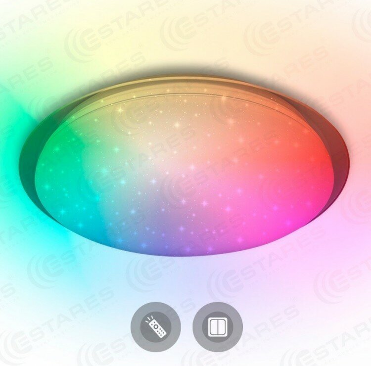 Светодиодный LED светильник Estares накладной Saturn R RGB 25W(2200lm) 2K-4K-6K d330x82 IP44 пульт ДУ без канта 558316 У0000003540