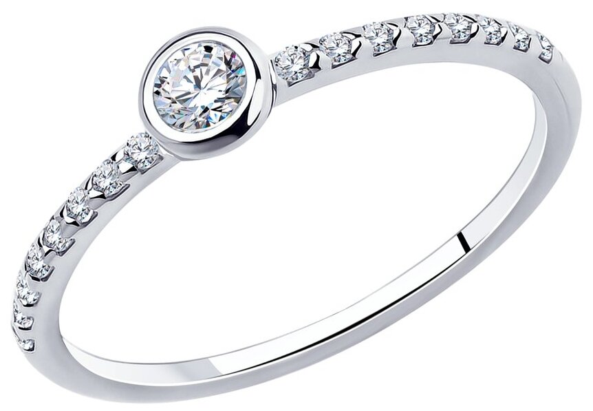 Помолвочное кольцо из серебра с фианитами 94010629 