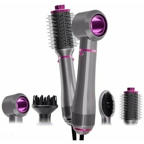 Фен - щетка многофункциональная 4 в 1 Мультистайлер для сушки и укладки волос Электрическая расческа с ионизацией для завивки для локонов 278600₽